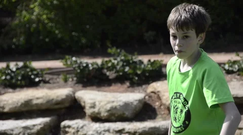 Kid catching the ball Stock Footage 47599814