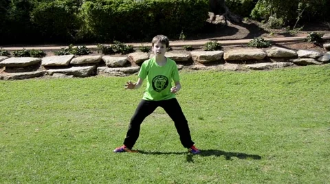 Kid catching the ball Stock Footage 47612590