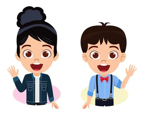 Kid character with cheerful expression Stock Illustration