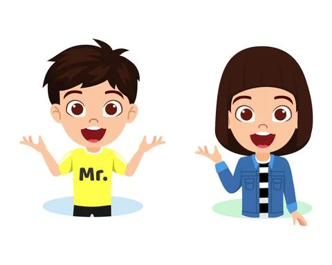 Kid character with cheerful expression isolated Stock Illustration