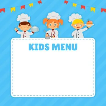 Kid Chef Recipe Card with Empty Space Vector Template Stock Illustration
