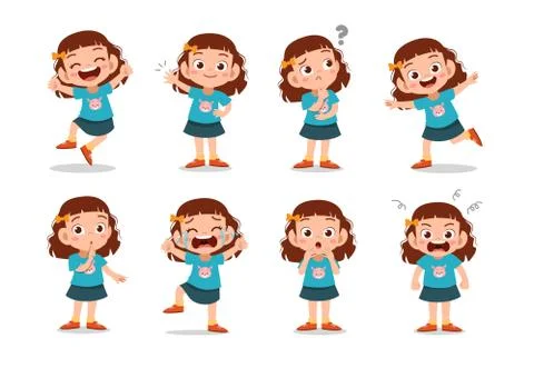Kid child expression vector illustration set bundle Stock-Illustration