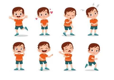 Kid child expression vector illustration set bundle Stock-Illustration