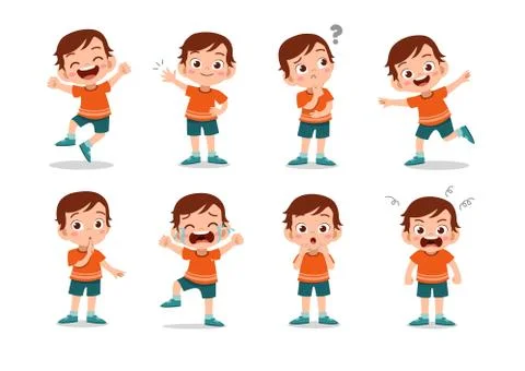 Kid child expression vector illustration set bundle Stock-Illustration
