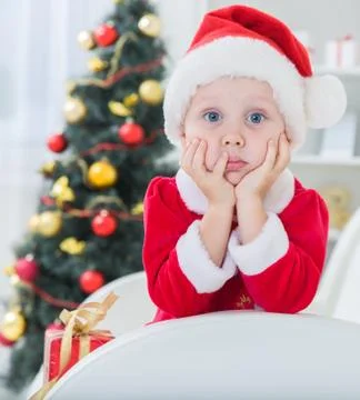Kid in christmas Stock-Fotos