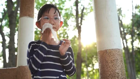 Kid clean up her face Slomo1 Stock Footage 131872021