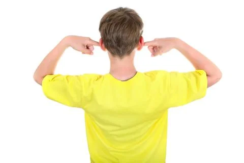 Kid with Closed Ears Stock-Fotos