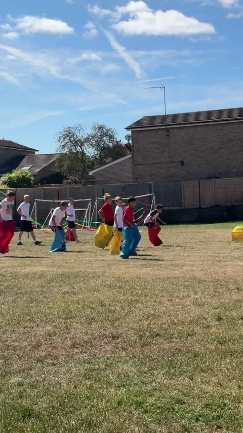 Kid Comes Up With New Technique for Sack Race, uk - 02 Jul 2026 Stock Footage 340170769