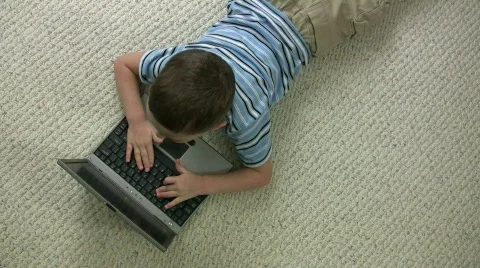 Kid Computer Overhead Stock-Footage 594903