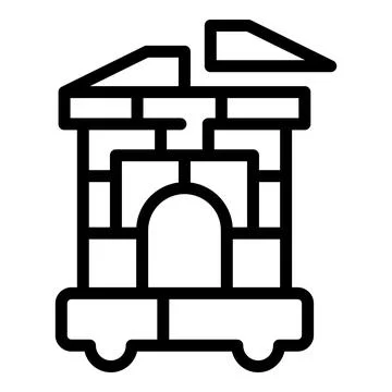 Kid constructor icon outline vector. Children education Ilustração Stock