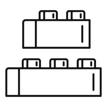 Kid constructor piece icon, outline style Stock Illustration