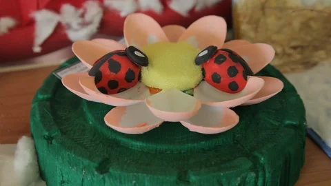 Kid crafts from paper Stock Footage 92051578