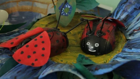 Kid crafts from paper Stock Footage 92051737