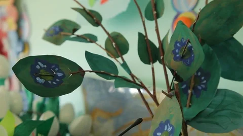 Kid crafts from paper Stock Footage 92051764