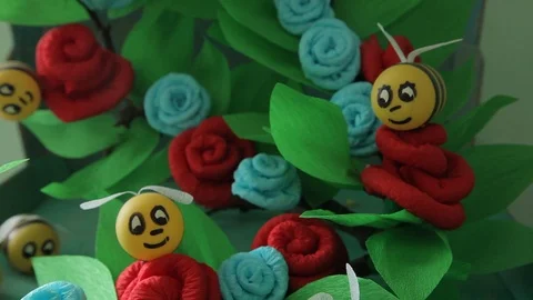 Kid crafts from paper Video stock 92052219