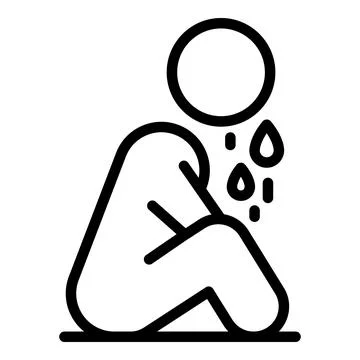 Kid cry icon outline vector. School violence Stock Illustration