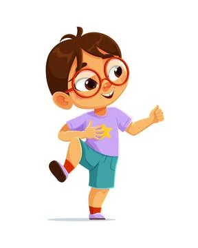 Kid dancing at party with happy face and smile Stock Illustration