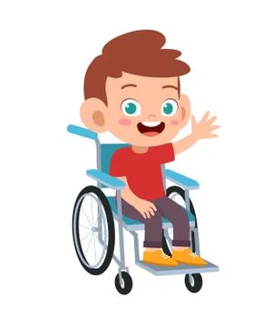 Kid disabled on wheelchair vector Stock-Illustration
