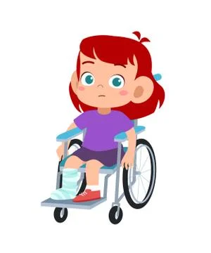 Kid disabled on wheelchair vector Stock Illustration