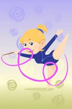 Kid doing gymnastics dance Illustrazione stock