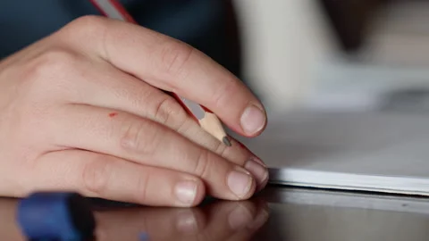 Kid doing homework. Stock Footage 219345318