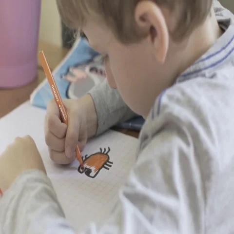 Kid drawing Video stock 69634773