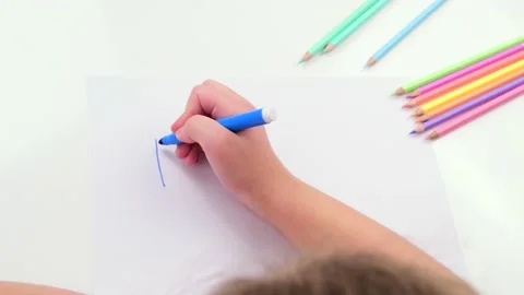 Kid Drawing Video stock 135824704