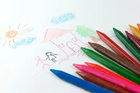 Kid drawing Stock Photos