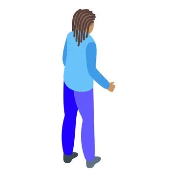 Kid dreadlocks icon isometric vector. African hair Stock Illustration