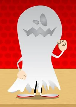 Kid dressed for Halloween making power to the people fist gesture. Vector car Ilustração Stock