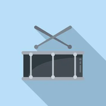 Kid drum icon flat vector. Music kit Stock Illustration