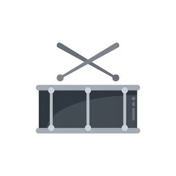 Kid drum icon flat vector. Music kit Stock Illustration