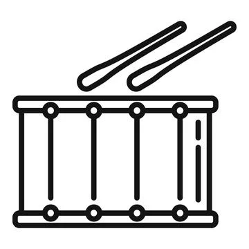 Kid drum icon outline vector. Music kit Stock Illustration