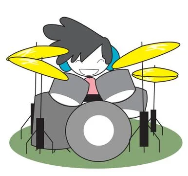 Kid drum Stock Illustration