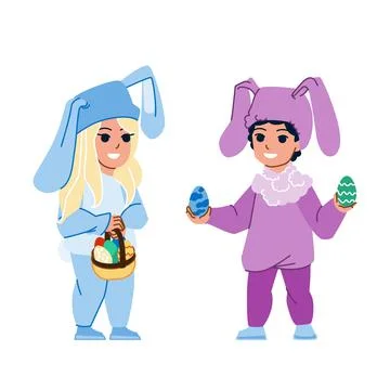 Kid easter vector Stock Illustration