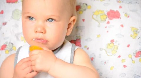 Kid eats Stock Footage 39310244