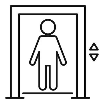 Kid elevator icon, outline style Stock Illustration