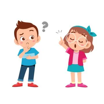 Kid explain to friend vector illustration Stock-Illustration