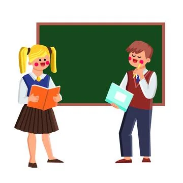 Kid explain lesson vector イラスト素材