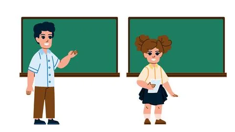 Kid explain lesson vector Illustrazione stock