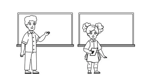 Kid explain lesson vector 스톡 일러스트