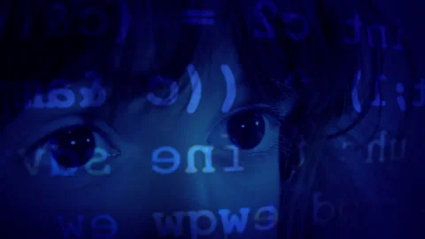 Kid eyes browse source decipher fisheye Stock Footage 139104322