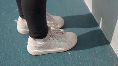 Kid Feet On Ferry Stock Footage 252382458