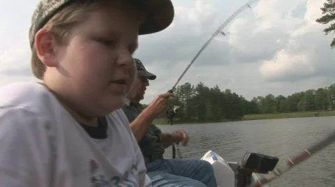 Kid Fishing Stock Footage