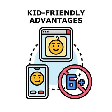 Kid friendly advantages icon concept vector illustration 스톡 일러스트