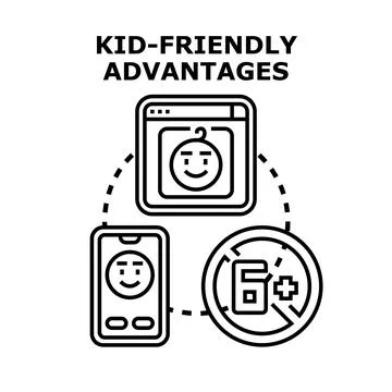 Kid friendly advantages icon concept vector illustration Stock Illustration