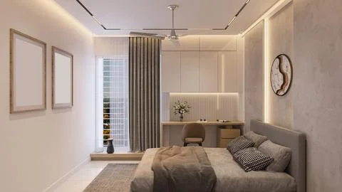 Kid-Friendly Design Ideas for Your Modern Master Bedroom Stock-Illustration
