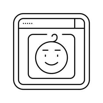 Kid friendly interface line icon vector illustration Stock Illustration