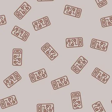 Kid friendly interface line vector seamless pattern Stock Illustration