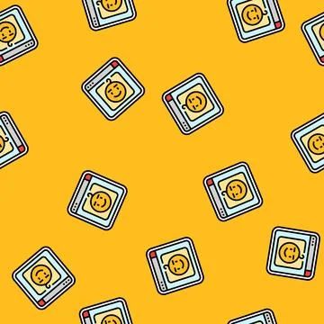 Kid friendly interface vector seamless pattern 스톡 일러스트